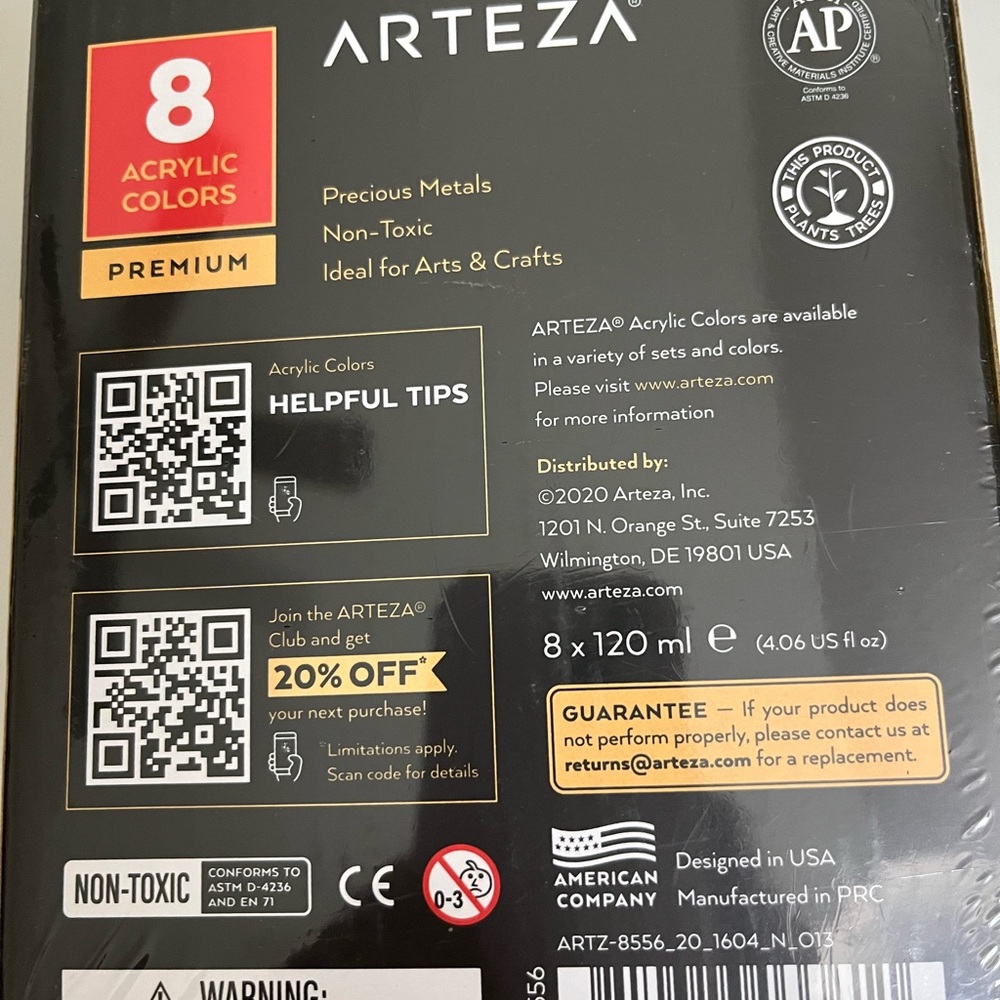 New Arteza acrylic precious colors